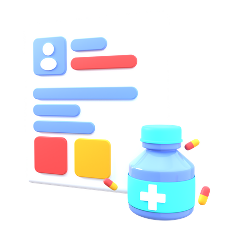 Prescription de médicaments  3D Illustration