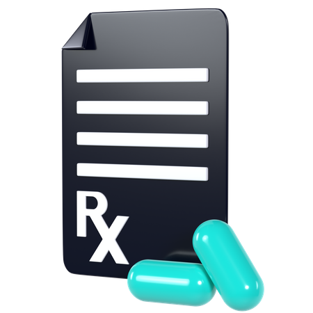 Prescription de médicaments  3D Illustration