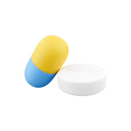 Pilula De Capsula De Renderizacao 3 D Tablet De Renderizacao 3 D 3 D Render Pilulas E Remedios Em Fundo Branco 3D Icon
