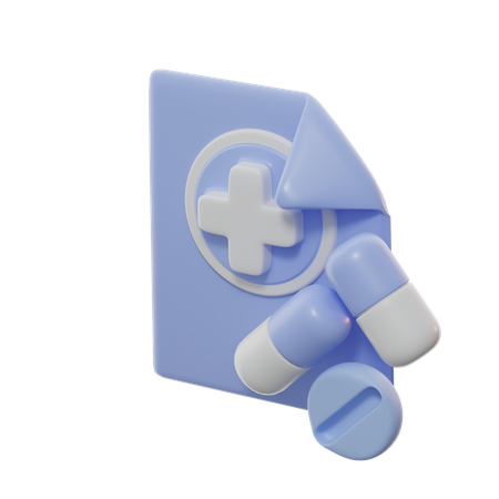 Prescrição de medicamentos  3D Icon