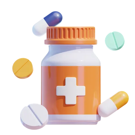 Medicina con pastillas flotantes  3D Icon