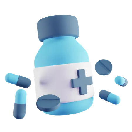 3 D Illustration Of Blue Medicine 3D Icon