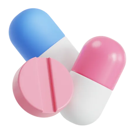 Medicine Capsule And Pills 3D Icon