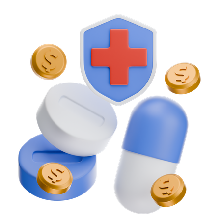 Medicine and Insurance Expense  3D Icon