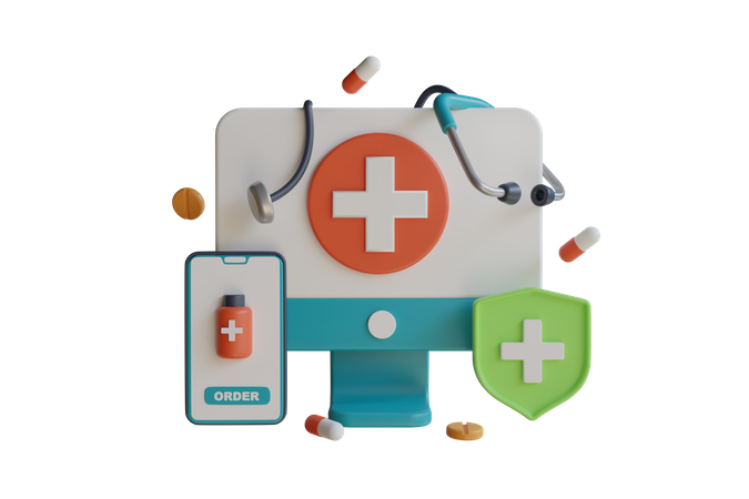 Medicine App  3D Illustration
