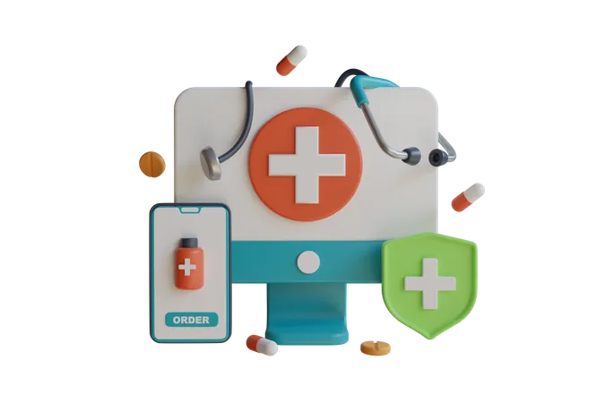 Medicine Ordering Mobile App Concept Of Healthcare Drugstore And Online Pharmacy Store Ordering Medicines Online Concept 3 D Illustration 3D Illustration