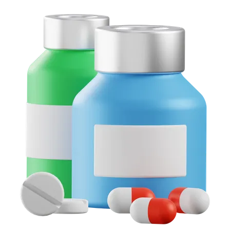 Medicine Bottle 3D Illustration
