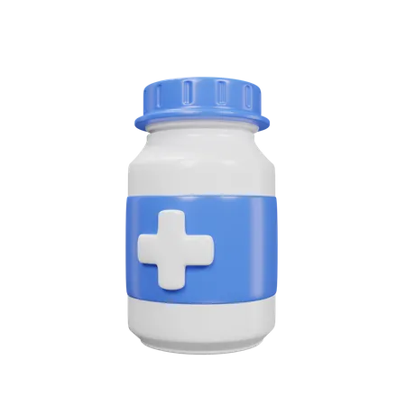 Medicine Bottle Icon 3 D Illustration Medical Assets 3D Icon