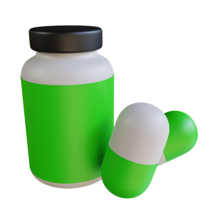 Medicine Bottles And Pills  3D Icon