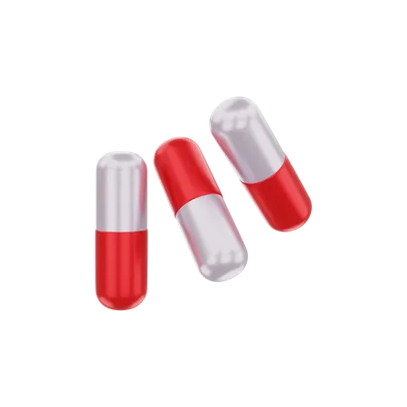 Medicine capsules 3D Illustration