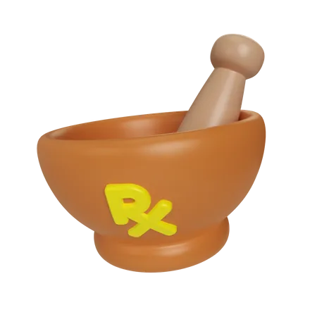 Medicine Crusher Bowl 3D Illustration