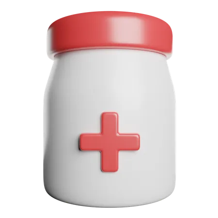 Medicine Jar Pills 3D Icon