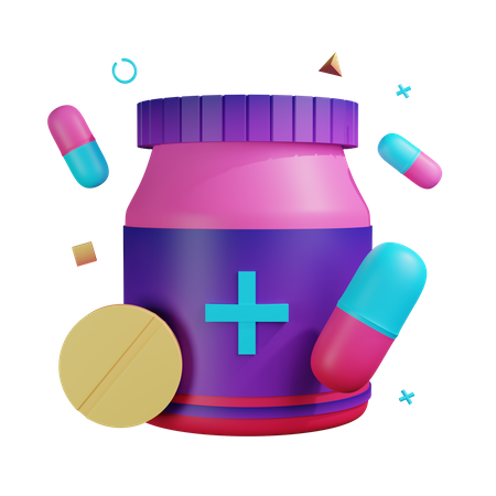 Medicine Jar  3D Illustration