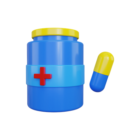 Medicine pill box 3D Illustration