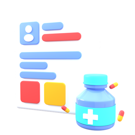 Medicine Prescription  3D Illustration