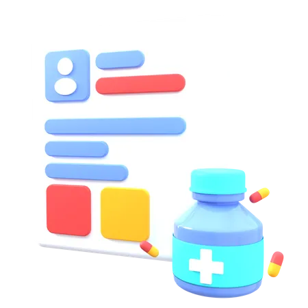 Medicine Prescription  3D Illustration