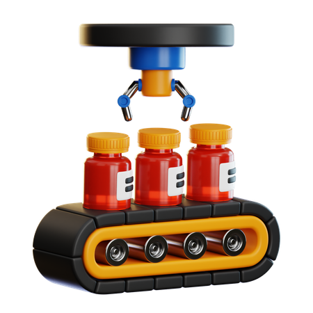 Medicine Production Line  3D Icon