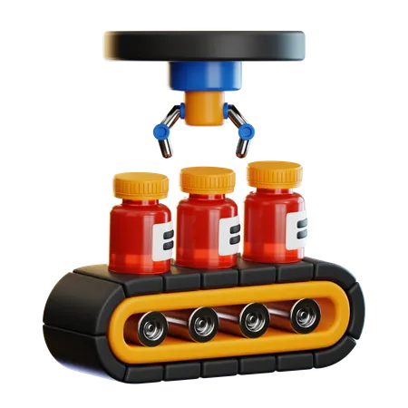 Medicine Production Line  3D Icon