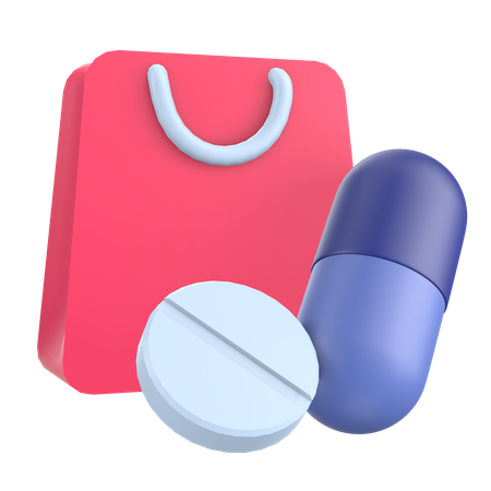Medicine shopping 3D Illustration