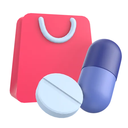 Medicine shopping  3D Illustration