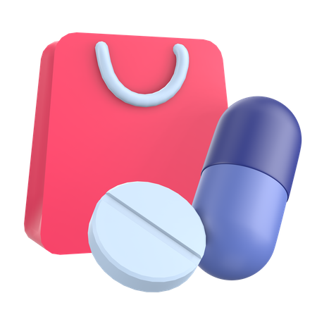 Medicine shopping  3D Illustration