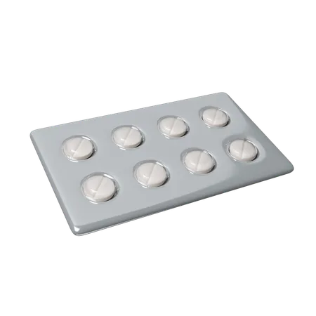 3 D White Circle Pills In Pack Icon Isolated On White Background 3 D Rendering Illustration Clipping Path 3D Icon