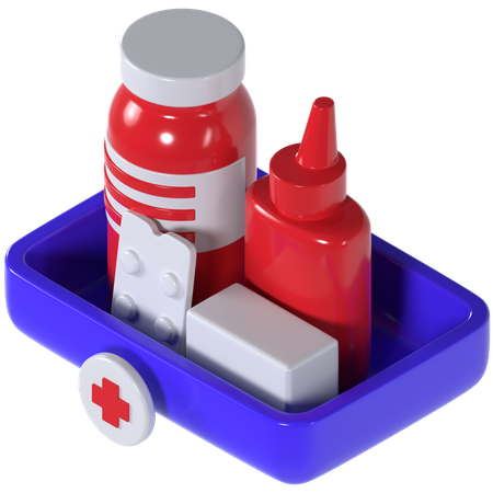 Medicine Tray 3D Illustration