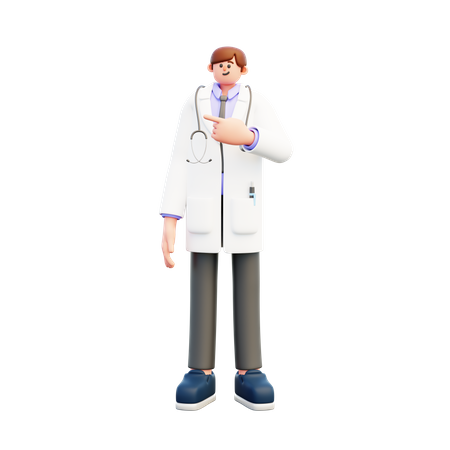 Médico apontando algo  3D Illustration