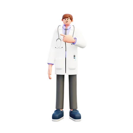 Médico apontando algo  3D Illustration