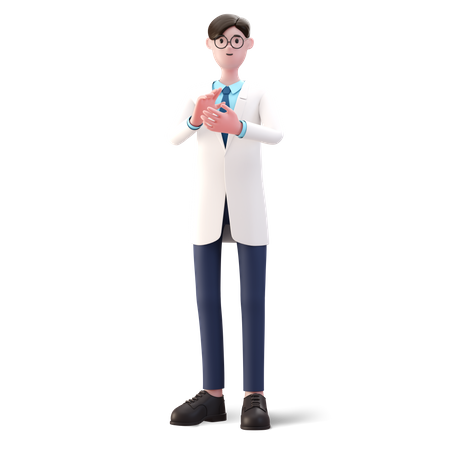 Médico batendo palmas  3D Illustration