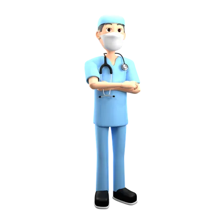 Médico cirujano masculino  3D Illustration