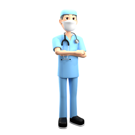 Médico cirurgião masculino  3D Illustration