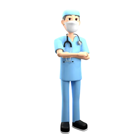 Médico cirurgião masculino  3D Illustration