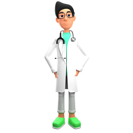 Doctor con estetoscopio  3D Illustration