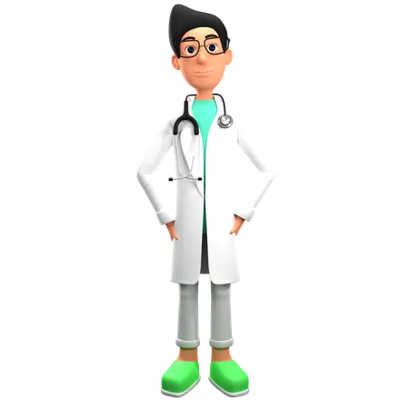 Doctor con estetoscopio  3D Illustration