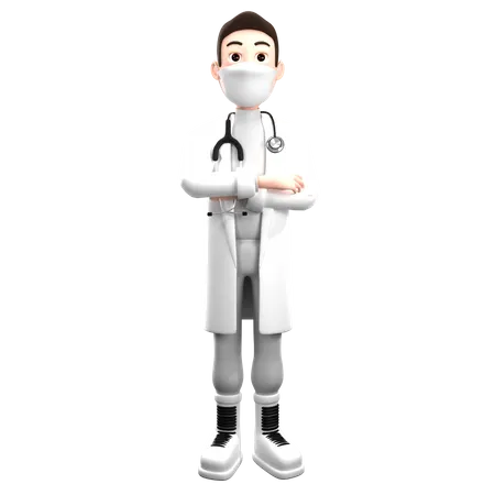 Doctor con mascarilla  3D Illustration
