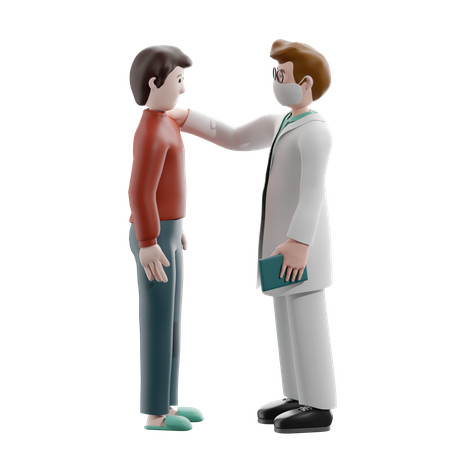 Medico con paciente  3D Illustration