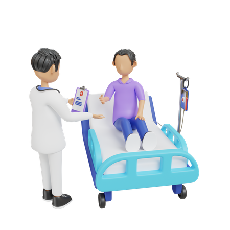 Doctor revisando paciente  3D Illustration