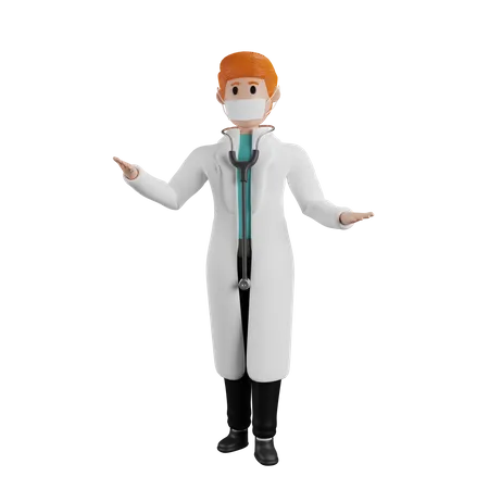 Doctor dando consejos medicos  3D Illustration