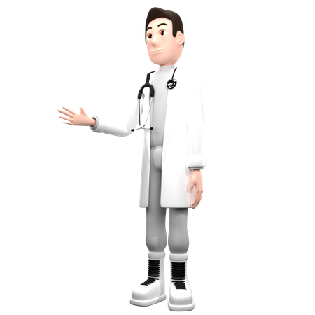 Médico dando instruções  3D Illustration