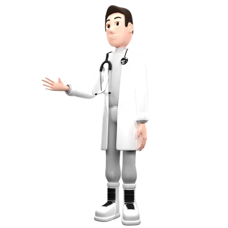 Médico dando instruções  3D Illustration