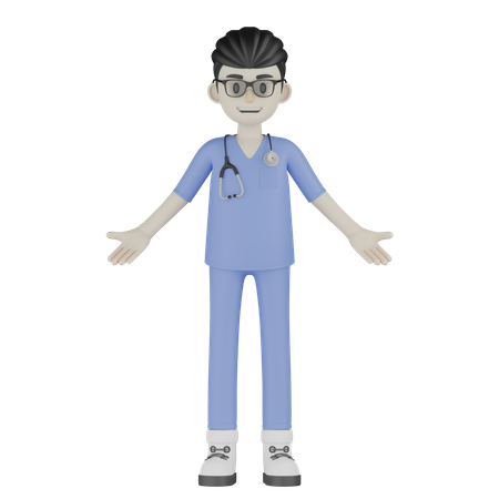 Médico fazendo pose em pé  3D Illustration