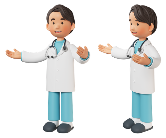 Doctor masculino de pie con los brazos abiertos  3D Icon