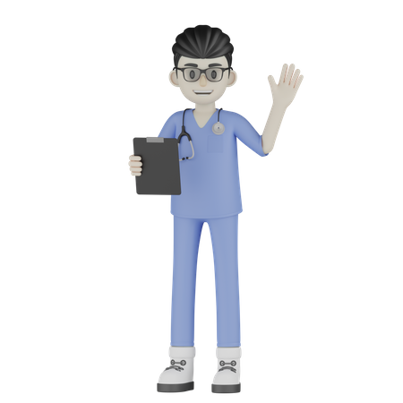 Médico diga olá  3D Illustration