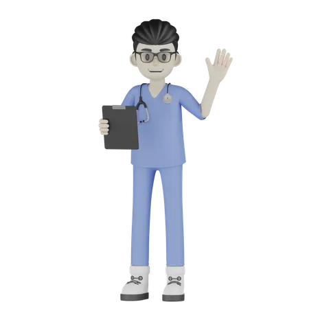 Médico diga olá  3D Illustration