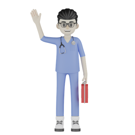 Médico diga olá  3D Illustration