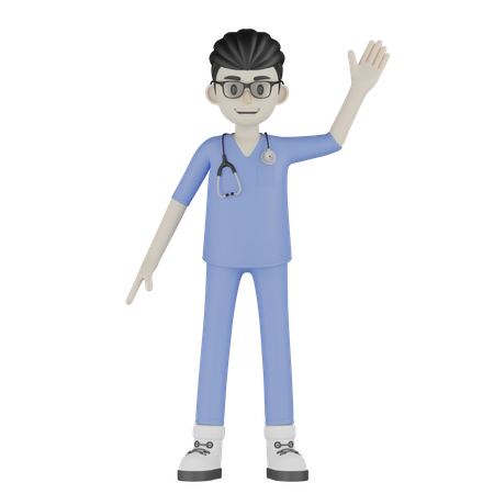 Médico diga olá  3D Illustration