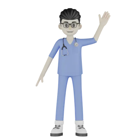 Médico diga olá  3D Illustration