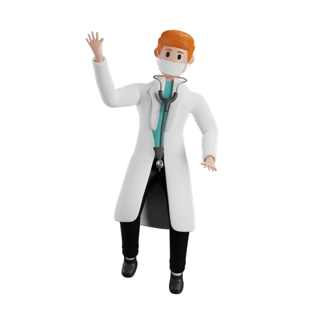 Médico dizendo olá  3D Illustration