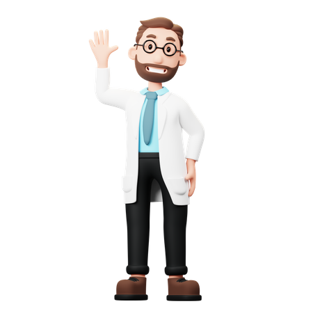 Médico dizendo olá gesto  3D Illustration